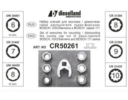 Комплект ключей под гайки распылителя пьезо форсунок Bosch и Siemens — DL-CR50261-foto4