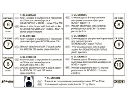 Комплект ключей под гайки распылителя пьезо форсунок Bosch и Siemens — DL-CR50261-foto5